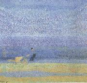 Jan Toorop Shell Gathering on the Beach oil
